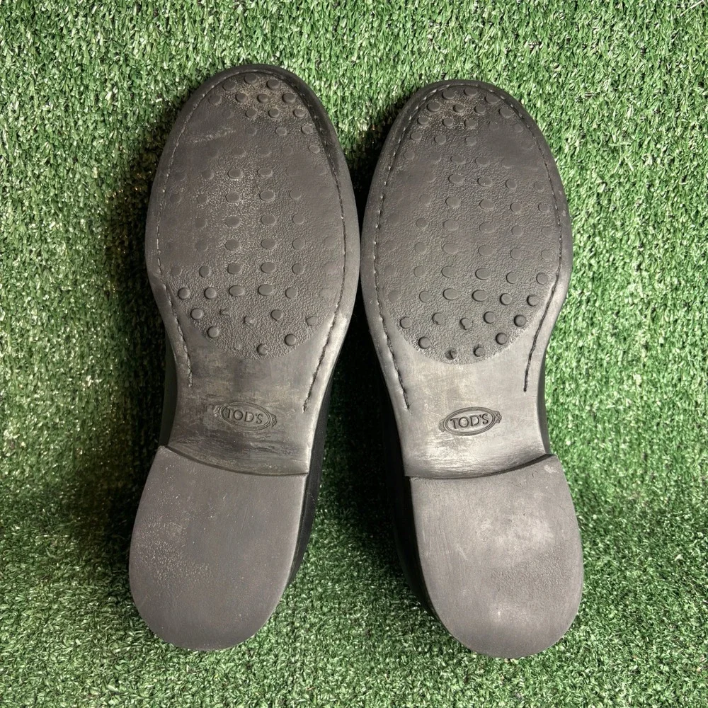 Tods Penny Loafer Leather Slip On Classic Luxury Dress Shoes Black‎ Mens Size 10